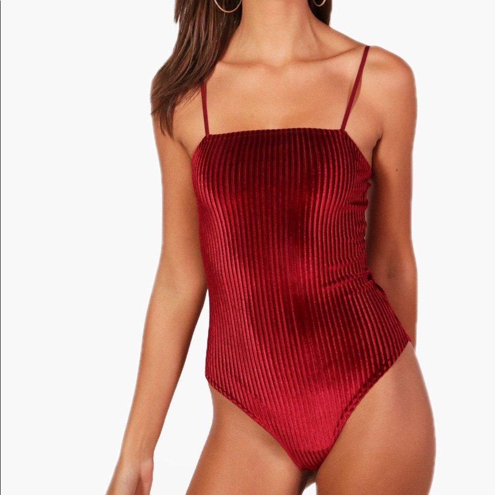 Forever 21 ribbed velvet bodysuit